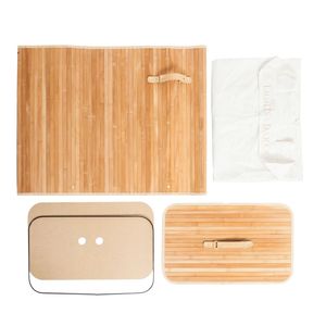 Cesto Portabiancheria in Vimini con Design a Doppio Rete in Bambù e Coperchio Pieghevole per Casa, Appartamento, Dormitorio - Product Image 6