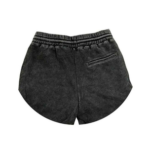 Shorts en jacquard couleur unie vintage avec logo personnalisé OEM, shorts décontractés d'été pour hommes, amples, respirants, confortables, avec cordon de serrage à la taille - Product Image 4