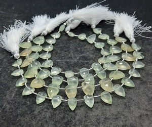 Cuentas de Prehnita Natural Facetadas en Forma de Triángulo 8x12-9x13MM, Cuentas de Gema de Prehnita en Forma de Triángulo de 8 Pulgadas, Cuentas de Prehnita Natural Facetadas - Product Image 5