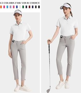 Polos de golf pour femmes 100% coton, broderie personnalisée avec logo, coupe ample, longueur courte, style smart casual, design uni, polos vierges. - Product Image 6