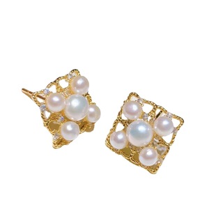 Pendientes de Perlas de Agua Dulce al por Mayor, Perlas de Agua Dulce en Degradado de 4-5 mm, Anillos de Cristal con Cielo Estrellado, con Transmisión en Vivo desde Puesto Callejero - Product Image 5