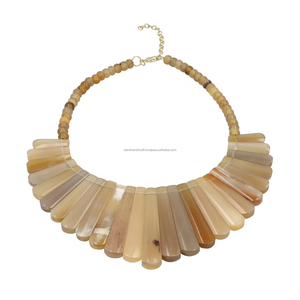 Collar clásico religioso de alta calidad, colgantes de cuerno adornados con perlas de diamantes, cadena de cuerda, ropa de fiesta, precios al por mayor, India - Product Image 2