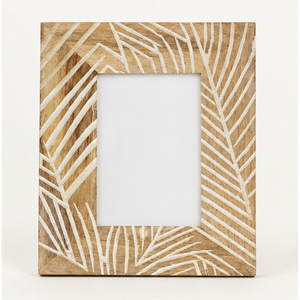 Hand-Carved Wooden Photo <b>Frame</b> with Tropical Leaf Pattern Antique Whitewashed <b>Wood</b> <b>Picture</b> <b>Frame</b> Bulk Wholesale Price - Product Image 5