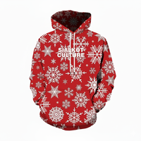 Pull à capuche unisexe personnalisé en polaire respirant, imprimé par sublimation 3D, motif Père Noël drôle et original, idéal pour l'hiver, vente en gros
