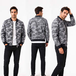 Wholesale Men's Zipper Bomber <b>Jacket</b> <b>Camo</b> Printed Zipper MA-1 <b>Jackets</b> Cotton Polyester Soft Shell Baseball Zip-up Men's - Product Image 5