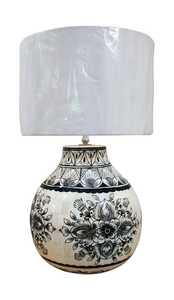 Lampe de table moderne de luxe en os incrusté en forme de fleur, autocollante, bleue, lampe de chevet ARIF HANDICRAFTS, décoration durable - Product Image 5