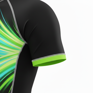 T-shirt de compression à manches courtes premium, sublimé, avec coutures renforcées, tissu respirant et durable, pour MMA, BJJ, surf et entraînement. - Product Image 5