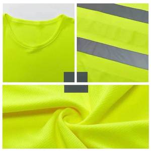 เสื้อเชิ้ตทำงานนิรภัยแบบสะท้อนแสงสำหรับผู้ชาย ระบายอากาศได้ดี ผลิตจากโพลีเอสเตอร์ 100% แขนสั้น ทรงโอเวอร์ไซส์ ระดับ Class 2 ขายตรงจากโรงงาน - Product Image 4