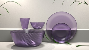 PGT French Retro Wave Ripple Tableware Set - 5-Piece Eco-Friendly Elegant <b>Dinner</b> <b>Plates</b> & Bowls -6 colors(Made in Taiwan) - Product Image 4