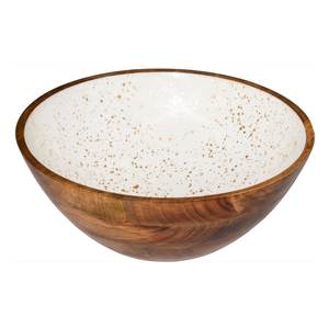 Tazón para Servir Hecho a Mano de Madera de Mango, con Diseño Floral Impreso Multicolor y Rayas, Tazón Redondo Decorativo de Madera para Ensaladas - Product Image 3