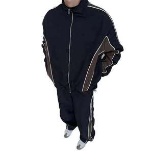 Custom Nylon Windbreaker Tracksuit Men <b>Zip</b> <b>Up</b> <b>Jacket</b> & Pants Set Waterproof Lightweight Breathable Outdoor Sportswear OEM - Product Image 4