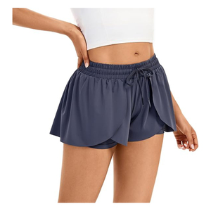 <b>Women</b> <b>Navy</b> <b>Blue</b> Athletic Tennis <b>Skirt</b> Shorts Elastic Waist Drawstring Solid Color Breathable Summer Activewear Regular Fit - Product Image 4