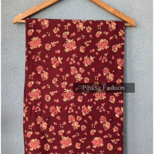 <b>Indian</b> Traditional Maroon Floral Block Print Cotton Fabric Soft Summer Garment Material by Yard - Product Image 4