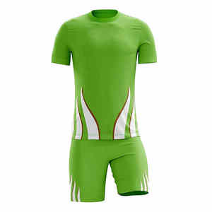 Uniforme de football pour jeunes à manches courtes, logo personnalisé, col rond, tissu respirant, polyester ajusté, toutes saisons, sublimé - Product Image 2