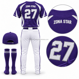 Ensemble de maillot et pantalon de baseball personnalisé pour jeunes et hommes, sublimé, en polyester à séchage rapide, pour équipes scolaires, vente en gros, OEM - Product Image 2