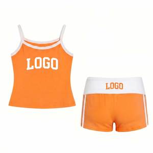 Alaska Two-Piece Sport Set Women's Sleeveless Crop Top With Shorts Blue White Mountain Print Breathable Knitted Wear - Product Image 3