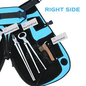 Kit d'outils de fermeur professionnel avec écarteur de sabots, pince à sabots, cisaille à sabots, testeur de sabots, outil de brossage, crochet et nouveau tablier de protection - Product Image 4