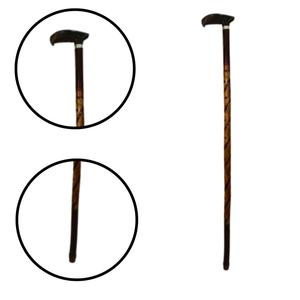 Traditional Wooden Cane with Red Handle and Decorative Pattern Durable Walking Stick for Homecare Use - Product Image 2