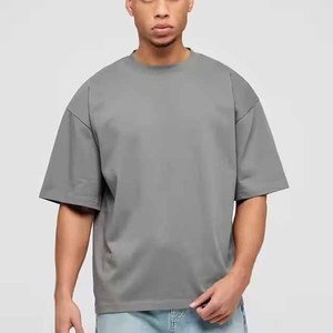 T-shirts en coton 100% de haute qualité, épais, imprimés, brodés, unis, surdimensionnés, grandes tailles, personnalisés pour hommes - Product Image 1