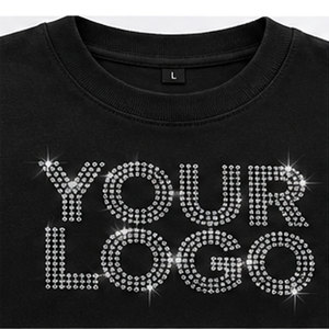 Custom Logo <b>Boxy</b> Crop Rhinestone Printed Blank Plain Oversized <b>T</b> <b>Shirt</b> for Men Hot Summer Streetwear Fashion Casual Short Sleeve - Product Image 5