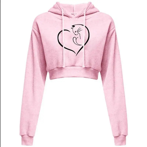 Sudadera con Capucha Corta de Alta Calidad 100% Algodón para Mujer, Sudadera para Gimnasio, Entrenamiento, Running, Sudaderas Cortas para Mujer - Product Image 2