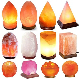 Lámpara de Sal del Himalaya Roja para Decoración de Dormitorio, Accesorios de Sala de Estar y Oficina, Lámpara de Mesa de Cristal Natural con Base de Madera - Product Image 5