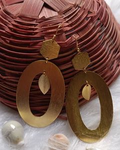 Customized <b>Dangle</b> Brass Drop <b>Earring</b> Vintage Hoop For Wedding Festive Party Trendy Women Ethnic Fashion Jewelry Statement - Product Image 5