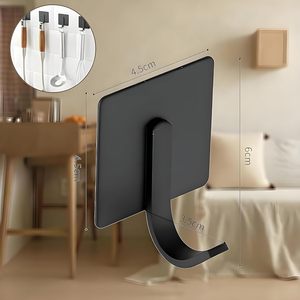 High Demanding Black <b>Long</b> Hook Strong Heavy Duty Stainless Steel Waterproof Towel Hooks Stick for Bathroom Bathroom Towel Hang - Product Image 5
