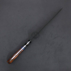 Couteau de cuisine Santoku japonais haut de gamme, entièrement forgé en acier Damas, 13 pouces, lame martelée et affûtée, manche en bois de rose. - Product Image 4