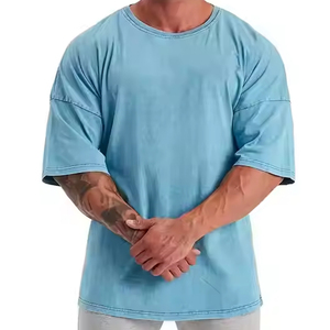 High Quality 180g Cotton Polyester Men's Short Sleeve T-Shirt Custom Logo Printed Plain Solid Pattern Silk <b>Screen</b> Knitted - Product Image 3