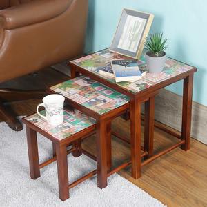 Handmade Black Mango Wood Coffee <b>Tables</b> Solid Industrial Design <b>Matte</b> Finish Foldable Nest Style for Home Living Room - Product Image 6