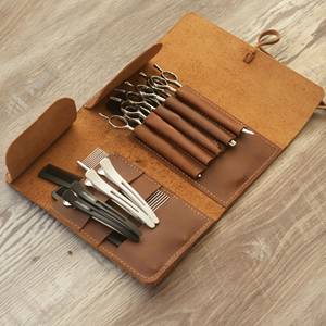 Pochette en cuir pour barbier, sac à outils professionnel pour coiffeur, étui organisateur pour styliste, trousse de voyage durable LBP-0001 - Product Image 1