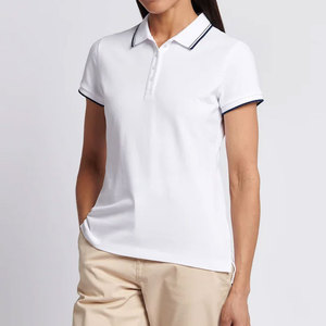 Custom Solid Color Short Sleeve <b>Polo</b> <b>Shirt</b> In Solid Color Trending Custom Size Casual Wear Breathable <b>Women</b> <b>Polo</b> <b>Shirt</b> - Product Image 1