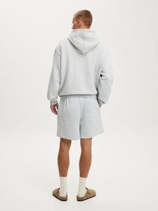 Men's Black Quick Dry Athletic Shorts <b>Elastic</b> Waist Solid Color Casual Short Length with Logo on Hem - Product Image 2