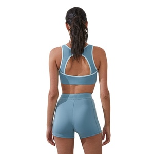 Ensemble deux pièces pour femme, haut de gamme, été, coupe classique, léger, extensible, respirant, séchage rapide, soutien-gorge et short, pour la gym et l'entraînement - Product Image 5