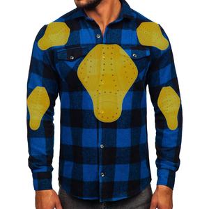 Chemise de moto entièrement doublée Denim Cotton Rider Jacket Black Made CE Amour Motorbike Motorcycle Flannel Lumberjack Shirt - Product Image 4