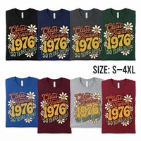 T-shirt 100 % coton personnalisé pour la réunion de classe 1976, 50 ans après, célébration commémorative des camarades de classe, vente en gros OEM ODM