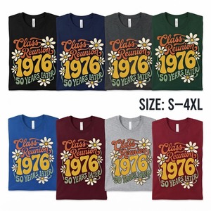 Camiseta de Algodón 100% Personalizada para Reunión de Clase 1976, 50 Años Después, Conmemorativa, Venta al Por Mayor, OEM, ODM - Product Image 5