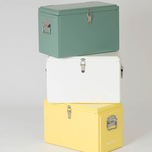 Colección de Baúles de Almacenamiento de Acero Coloridos con Cierre Seguro, Baúl Organizador Espacioso para Interiores Contemporáneos - Product Image 1