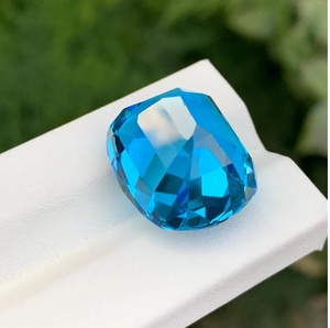 Topacio Azul Suizo 21x17x12.5mm Natural Tratado Térmicamente Corte Cojín Facetado Gema Suelta para Fabricación de Joyas Proveedor Mayorista - Product Image 5