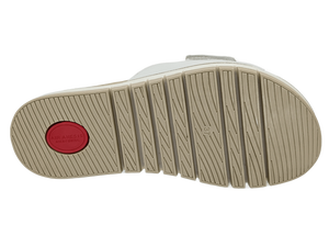 Sandales plates en cuir véritable blanc, à bout ouvert, à enfiler, avec semelle rembourrée antidérapante et légère, semelle épaisse, chaussures tendance toutes saisons - Product Image 5