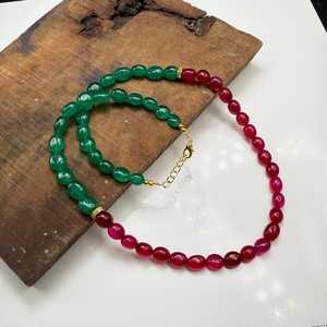 Handmade <b>Ruby</b> Emerald Beaded <b>Necklace</b> 4mm 6mm Gemstone Strand Natural Green Stone Jewelry Statement <b>Necklace</b> Custom Gift - Product Image 4