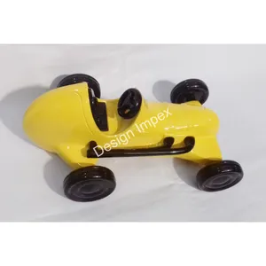 印度制造惊人的金属汽车赛车玩具车小型儿童参观礼品微笑金属手绘黄色汽车防滑