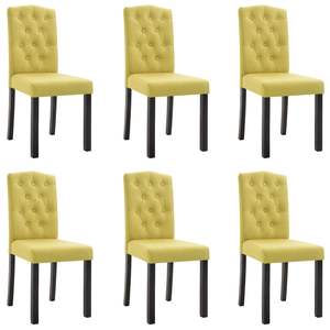 ชุดเก้าอี้รับประทานอาหารผ้าสีเขียว 6 ตัว พร้อมโครงไม้ยางพาราขนาดมาตรฐาน - Product Image 2