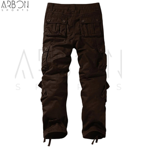 Comfortable Daily Wear Custom Colors & Sizes Multi Pocket Workout Latest Style <b>Brown</b> Color Lightweight Cotton <b>Cargo</b> Pants - Product Image 4