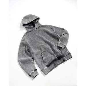 Sweat à capuche délavé à l'acide, service OEM personnalisé, sweat à capuche en molleton 100% coton, marque privée, logo personnalisé, vente en gros, usine - Product Image 3