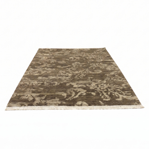 DECORDEC Ivory Rust <b>Red</b> <b>Wool</b> Eco Friendly Non-Slip Hand Tufted Geometric Micro Pattern Rug Repeating Linear Motif Area Carpet - Product Image 2