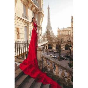 ชุดเดรสยาวสไตล์เทพธิดา ลายมัดย้อม สีแดงคอรัล ผ้าฝ้าย 100% ใส่สบายมาก ระบายอากาศได้ดี เหมาะสำหรับฤดูร้อน - Product Image 6