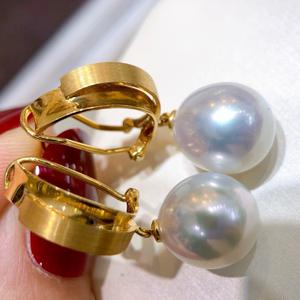 Heavy <b>Industry</b> S925 Silver Natural Pearl <b>Earrings</b> Precision Inlaid 10-11mm Pearls Comes with Complimentary Accessories - Product Image 1