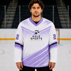 Maillot de hockey sur glace à manches longues respirant et à séchage rapide, design personnalisé, broderie personnalisée, maillot de hockey sur glace en twill - Product Image 2